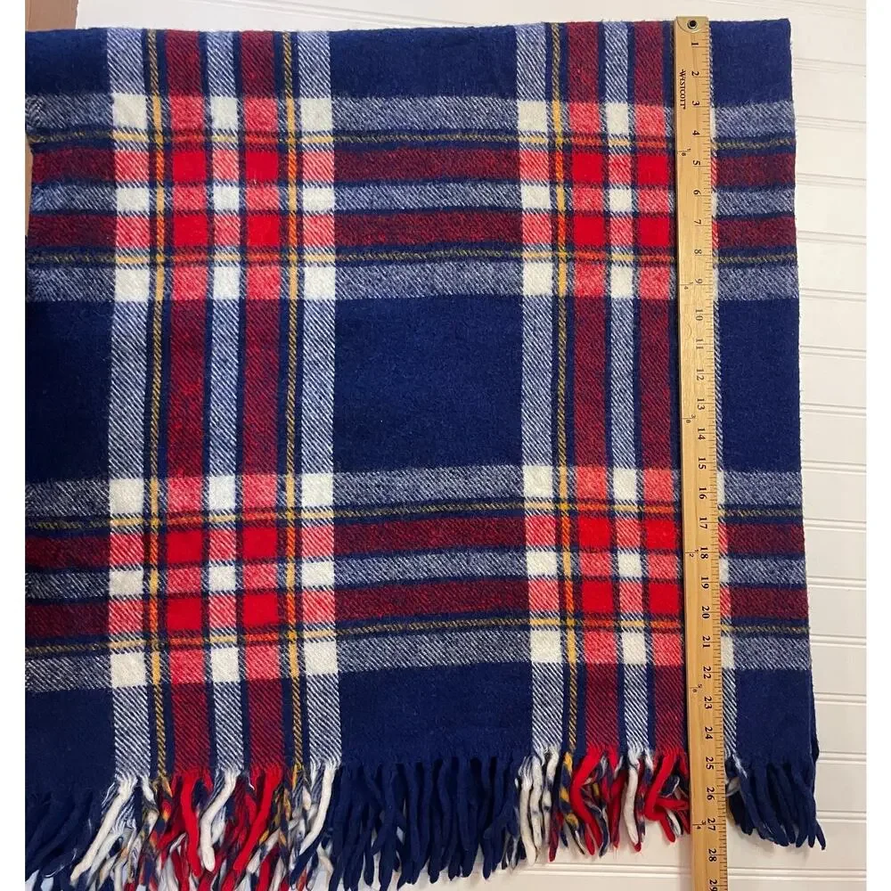 Vintage? Faribo Wool Plaid‎ Blanket 50X50 Stadium Poncho Throw